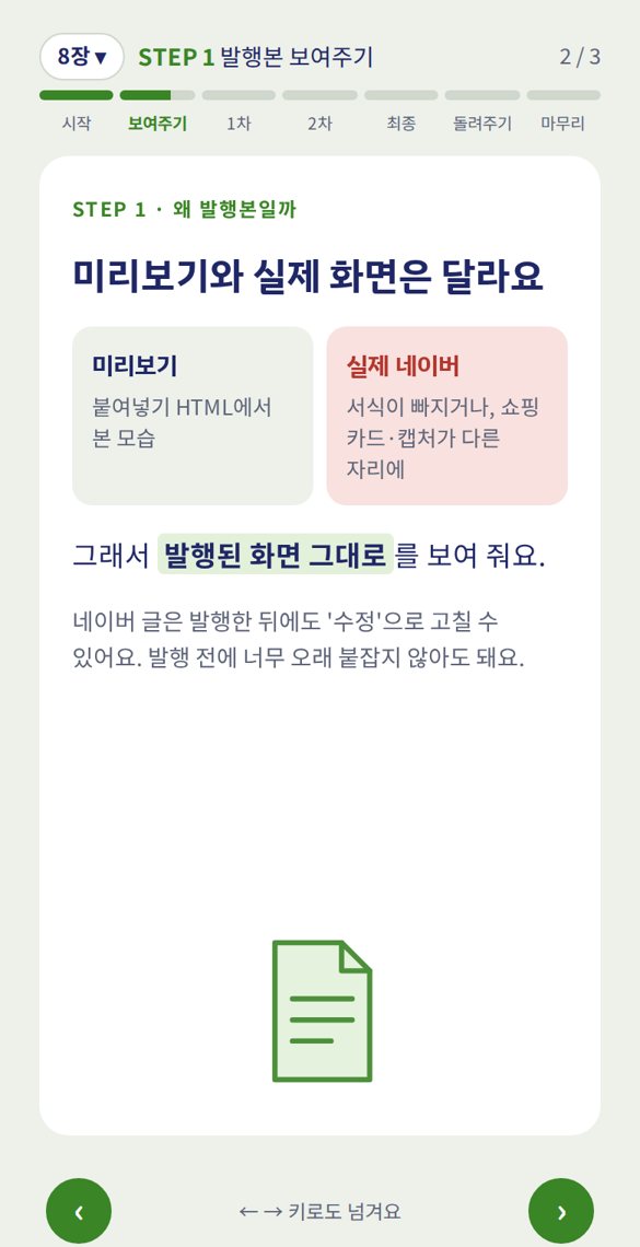 실제 발행본의 전·후를 그대로